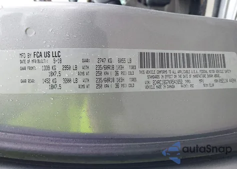 2019 Chrysler Pacifica Touring L z USA, uszkodzony, nr VIN 2C4RC1BG7KR541652